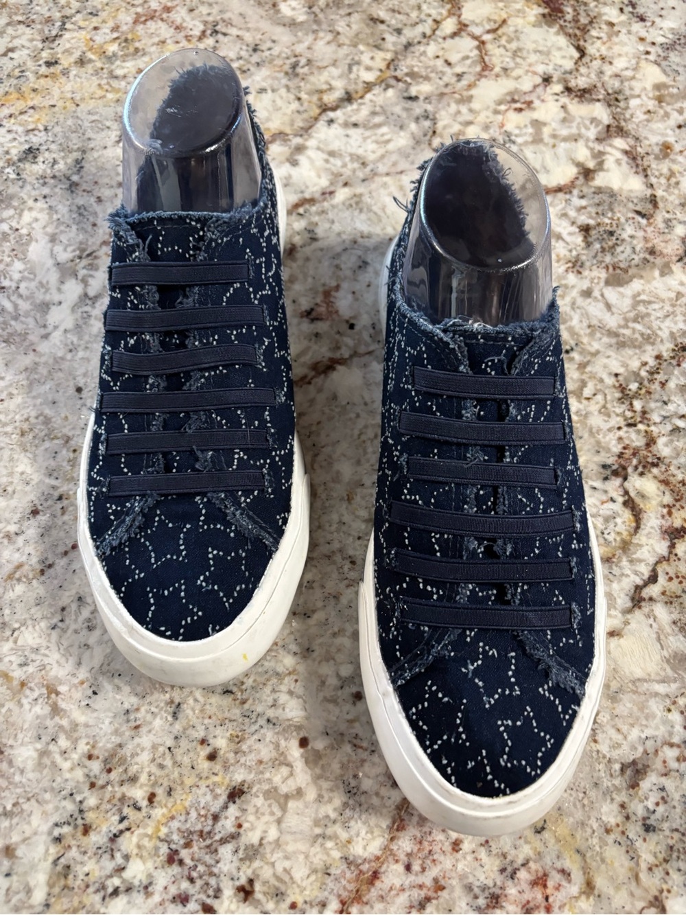 Rocket Dog Navy Patterned Slip-On Sneakers with White Sole
